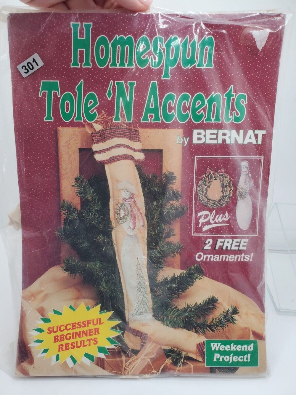 1995 Bernat Long & Tall Santa Stocking 95-1770-00 Tole Painting Kit AS IS